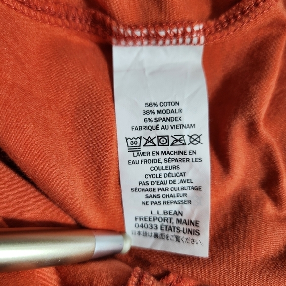 L.L. Bean Womens Petite Beyond Soft Orange Tank Top-Size SP - Picture 7 of 7
